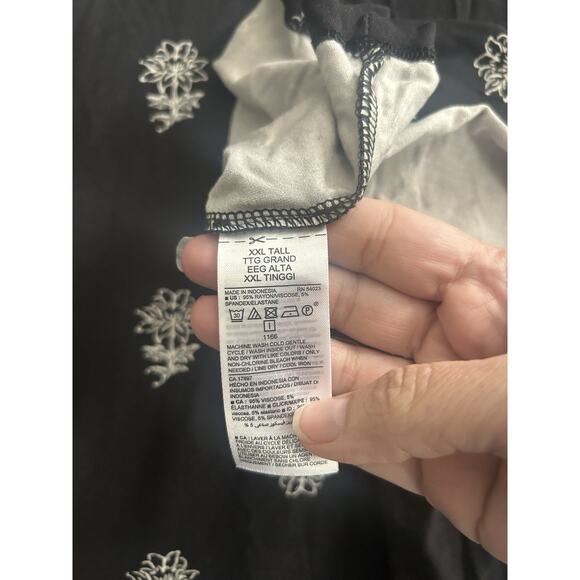 Old Navy Floral Jersey Shift Dress Womens Size XXL Tall Black White Comfort NWT - Picture 5 of 8